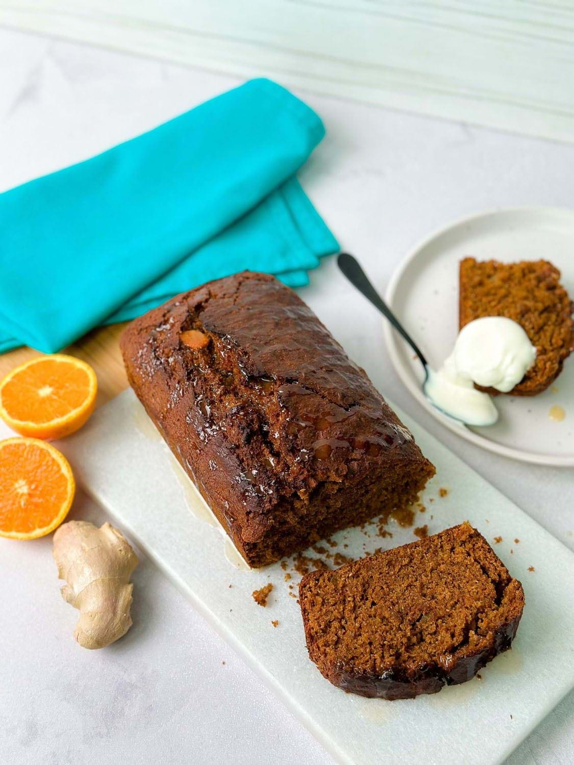 Homemade ginger loaf cake