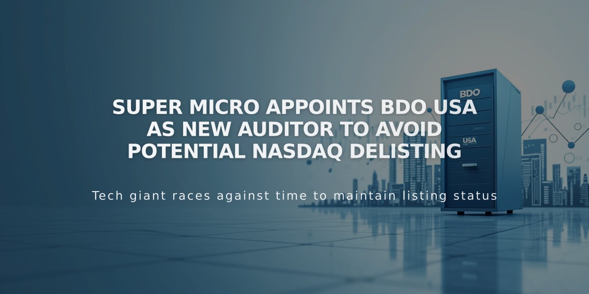 Super Micro appoints BDO USA as new auditor to avoid potential Nasdaq delisting