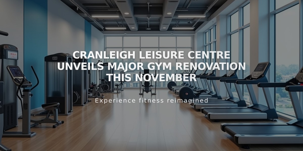 Cranleigh Leisure Centre Unveils Major Gym Renovation This November