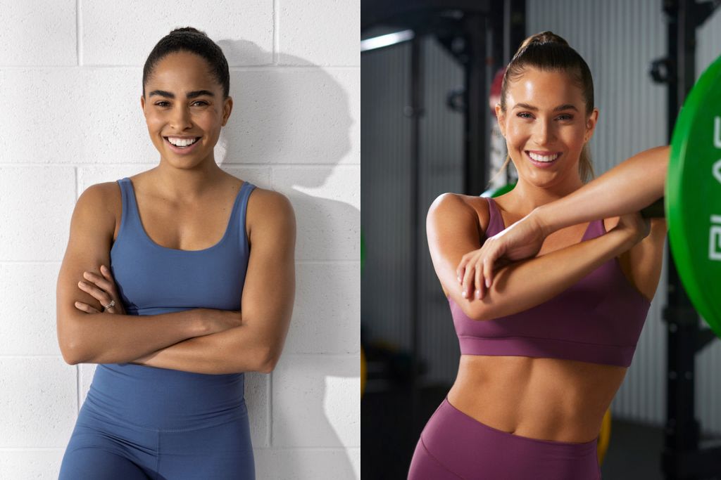 Two women in workout clothes