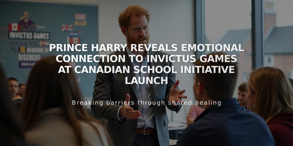 Prince Harry Reveals Emotional Connection to Invictus Games at Canadian School Initiative Launch