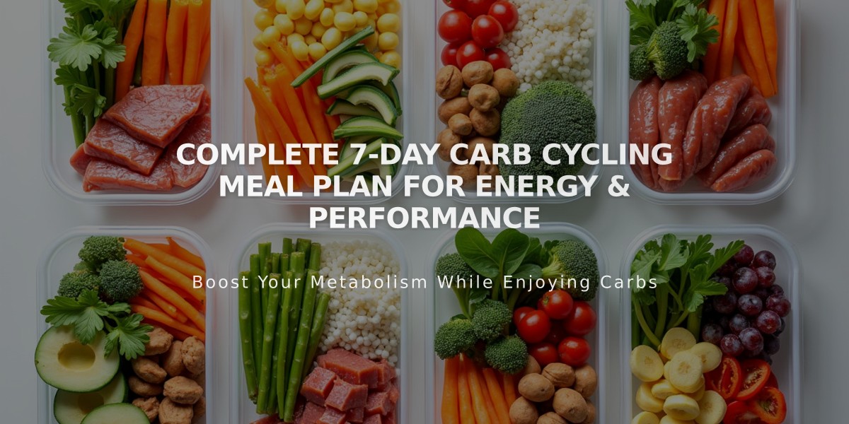 Complete 7-Day Carb Cycling Meal Plan for Energy & Performance