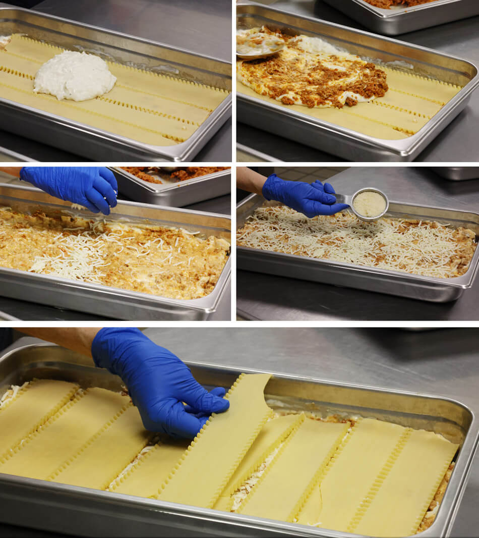 Adding cheese layer to lasagna