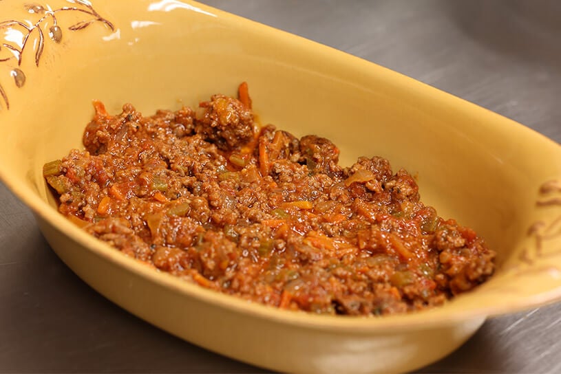 Meat sauce ragu with ground beef