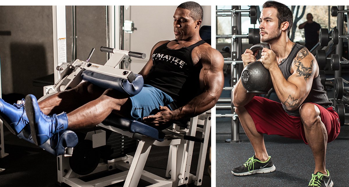 Man doing leg workout at gym