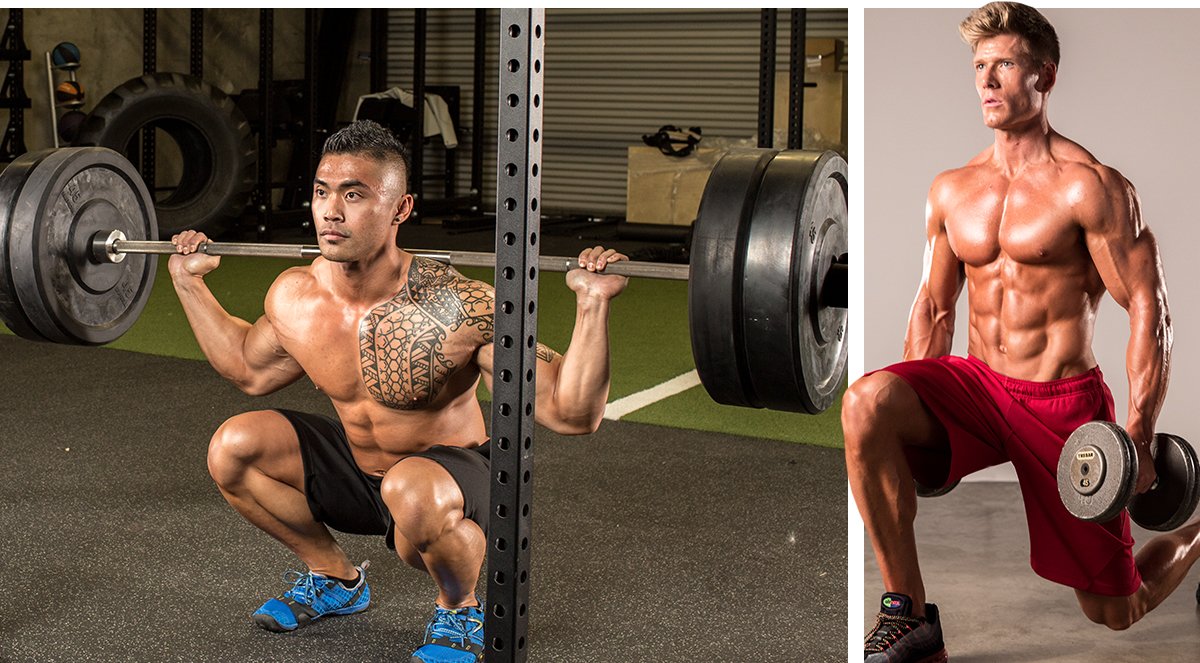 Two men doing leg workout