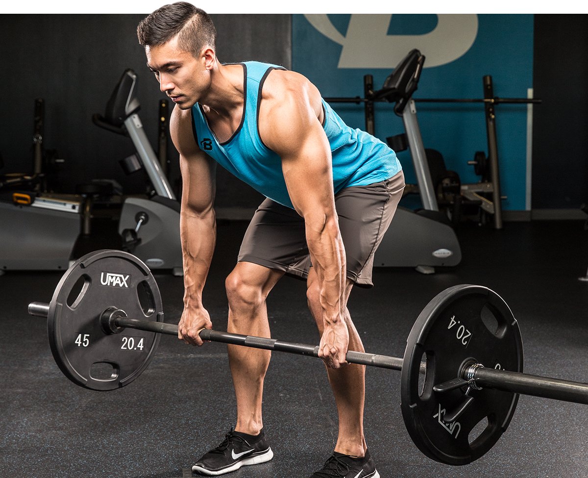 Man doing leg press exercise