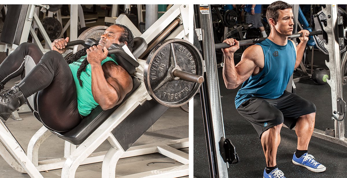 Man performing squat in gym