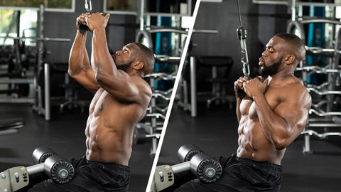 Man doing lat pulldown