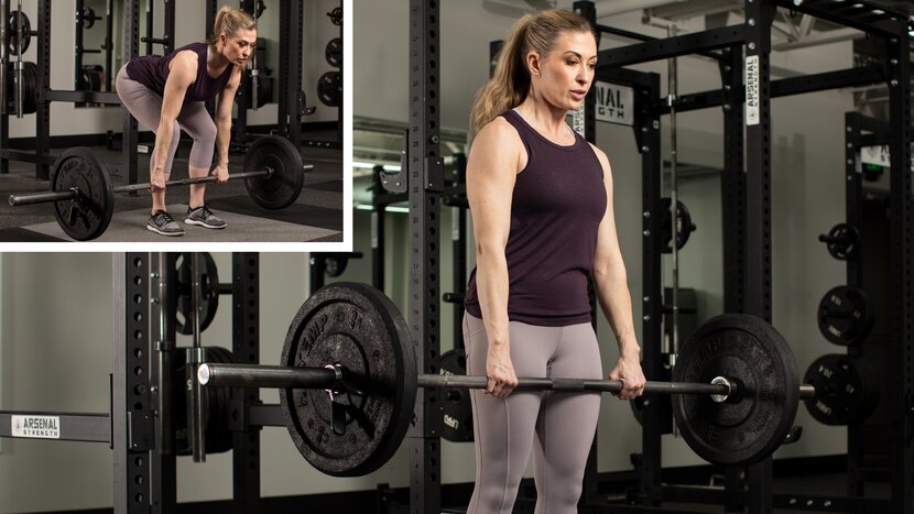 Woman performing leg deadlift