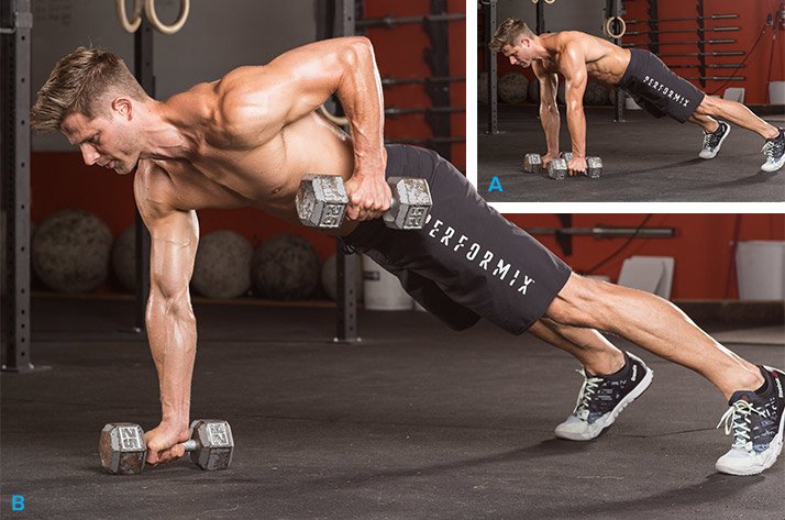 Man doing dumbbell single-arm row