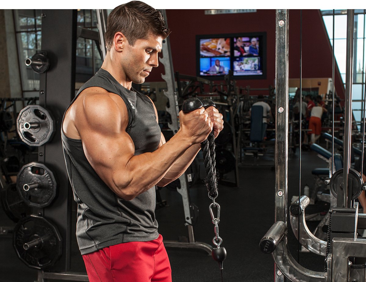 Man doing bicep curl exercise