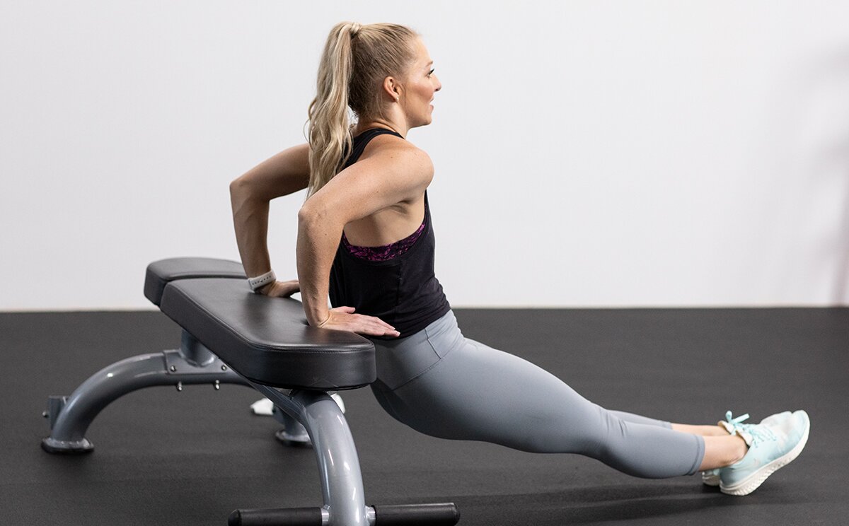 Woman doing tricep push-ups