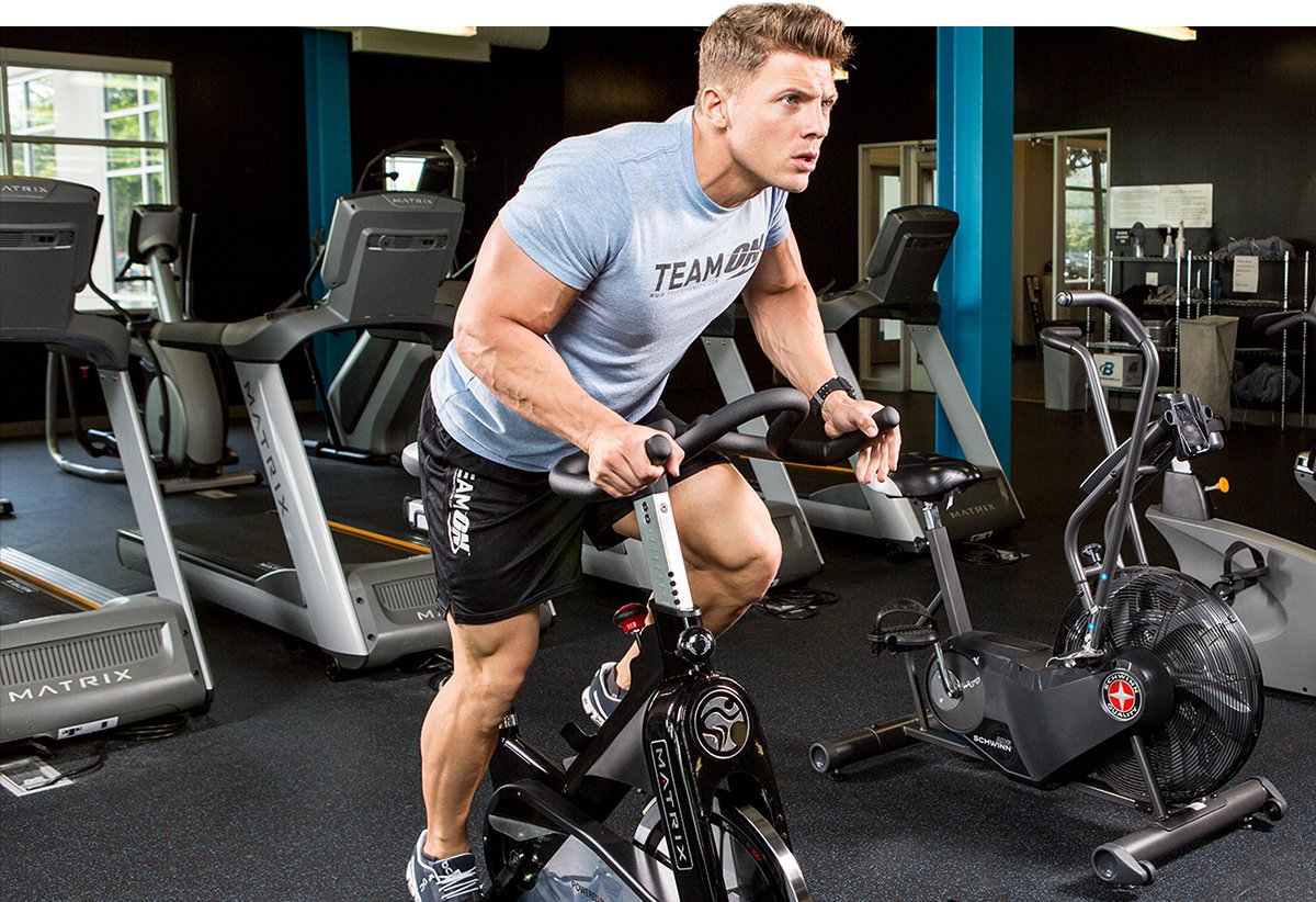 Man running on treadmill