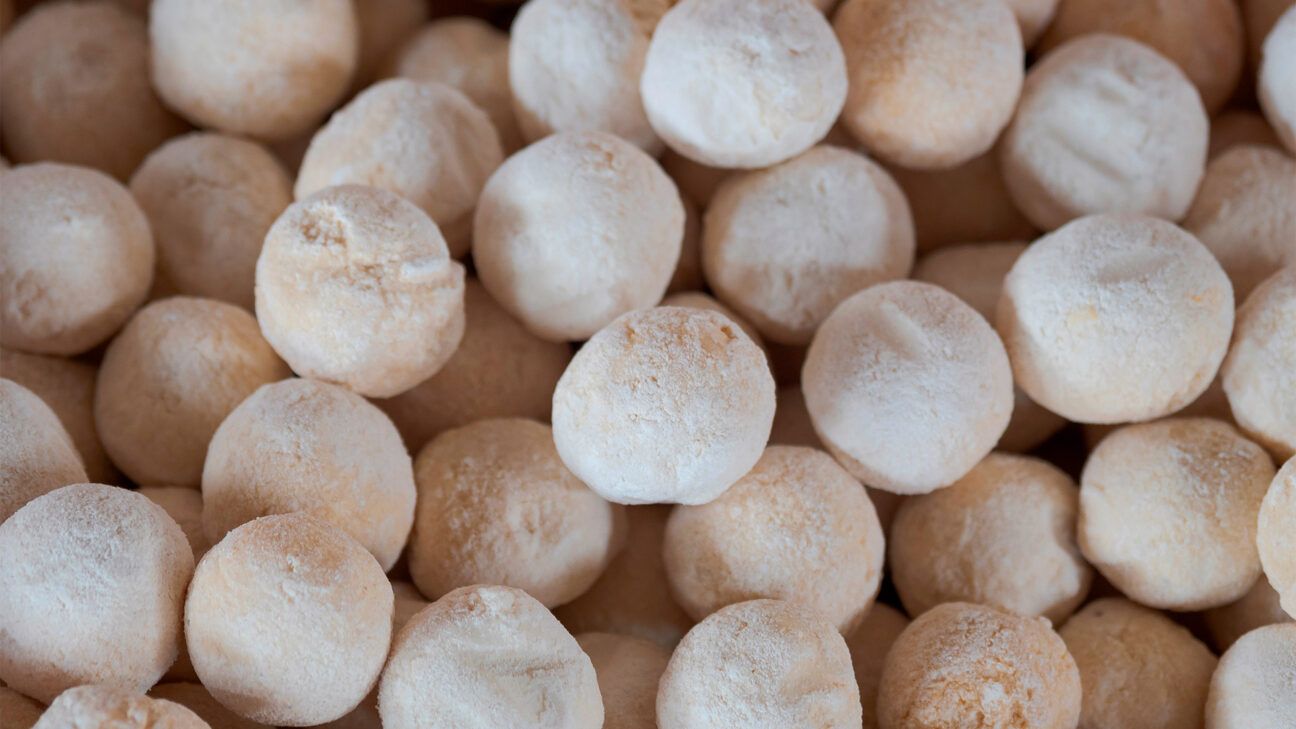 Dried yogurt balls in cluster