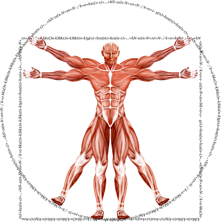 Muscular man logo stretching arms