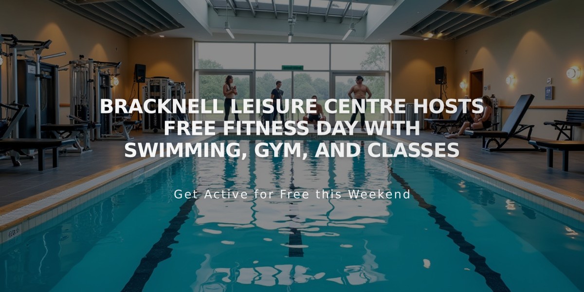 Bracknell Leisure Centre Hosts Free Fitness Day with Swimming, Gym, and Classes