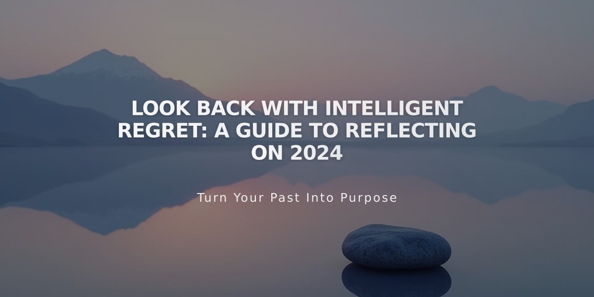 Look Back with Intelligent Regret: A Guide to Reflecting on 2024