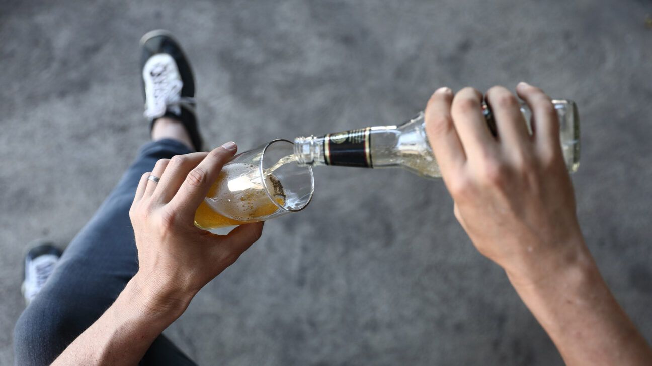 Beer pouring into glass