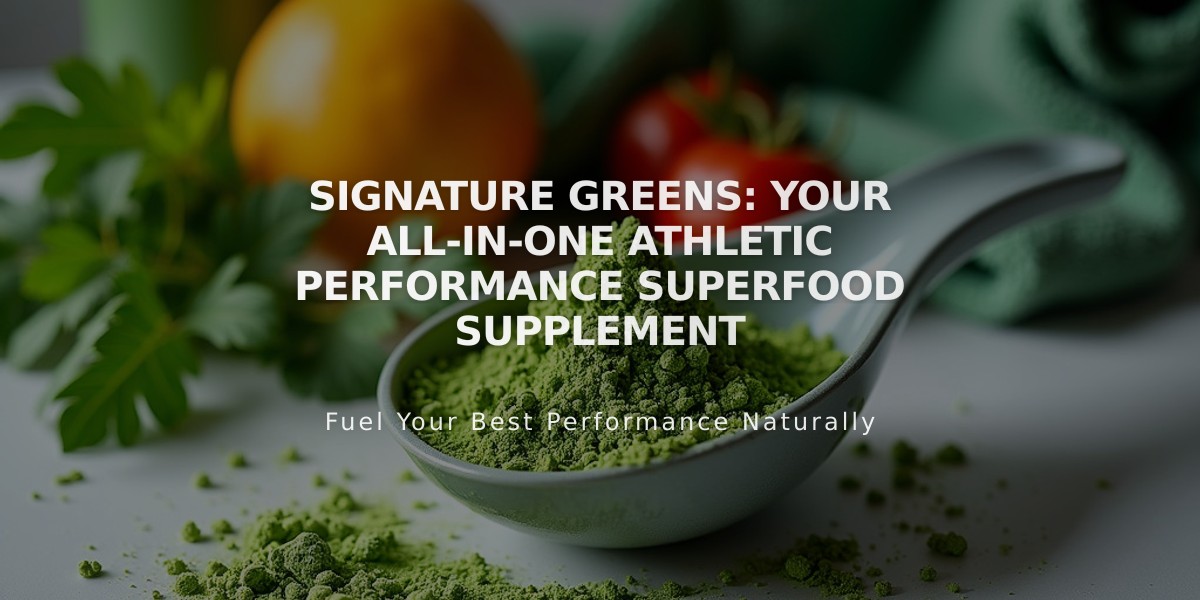 Signature Greens: Your All-in-One Athletic Performance Superfood Supplement