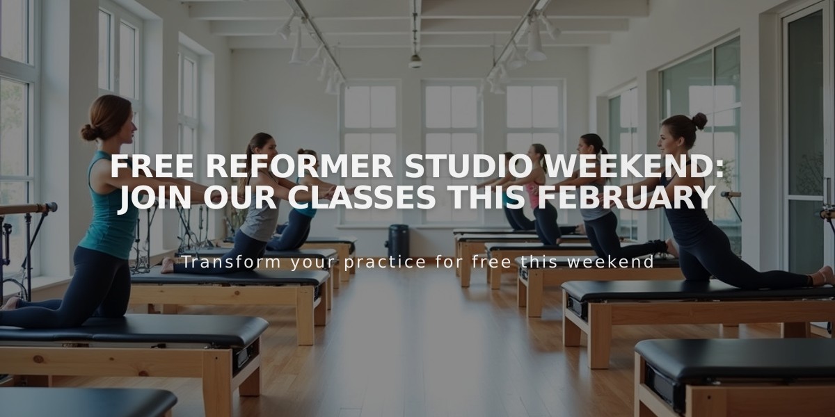 Free Reformer Studio Weekend: Join Our Classes This February