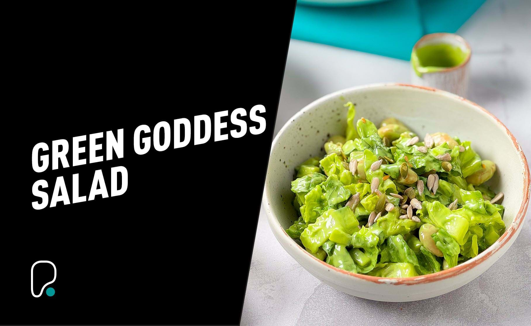 Green goddess salad with avocado dressing