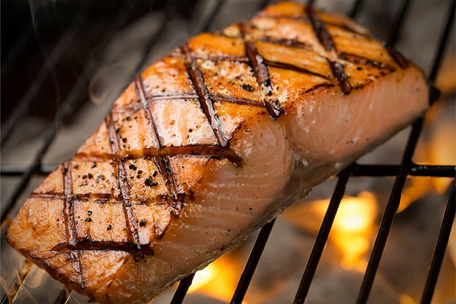 Grilled salmon fillet