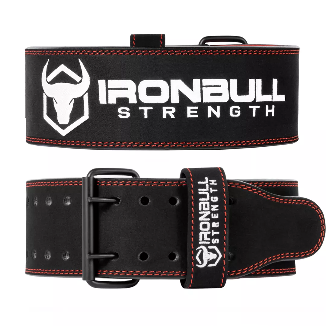 Double-prong black powerlifting belt