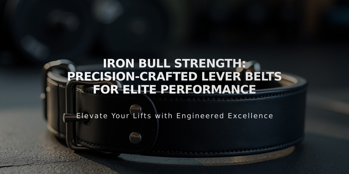 Iron Bull Strength: Precision-Crafted Lever Belts for Elite Performance