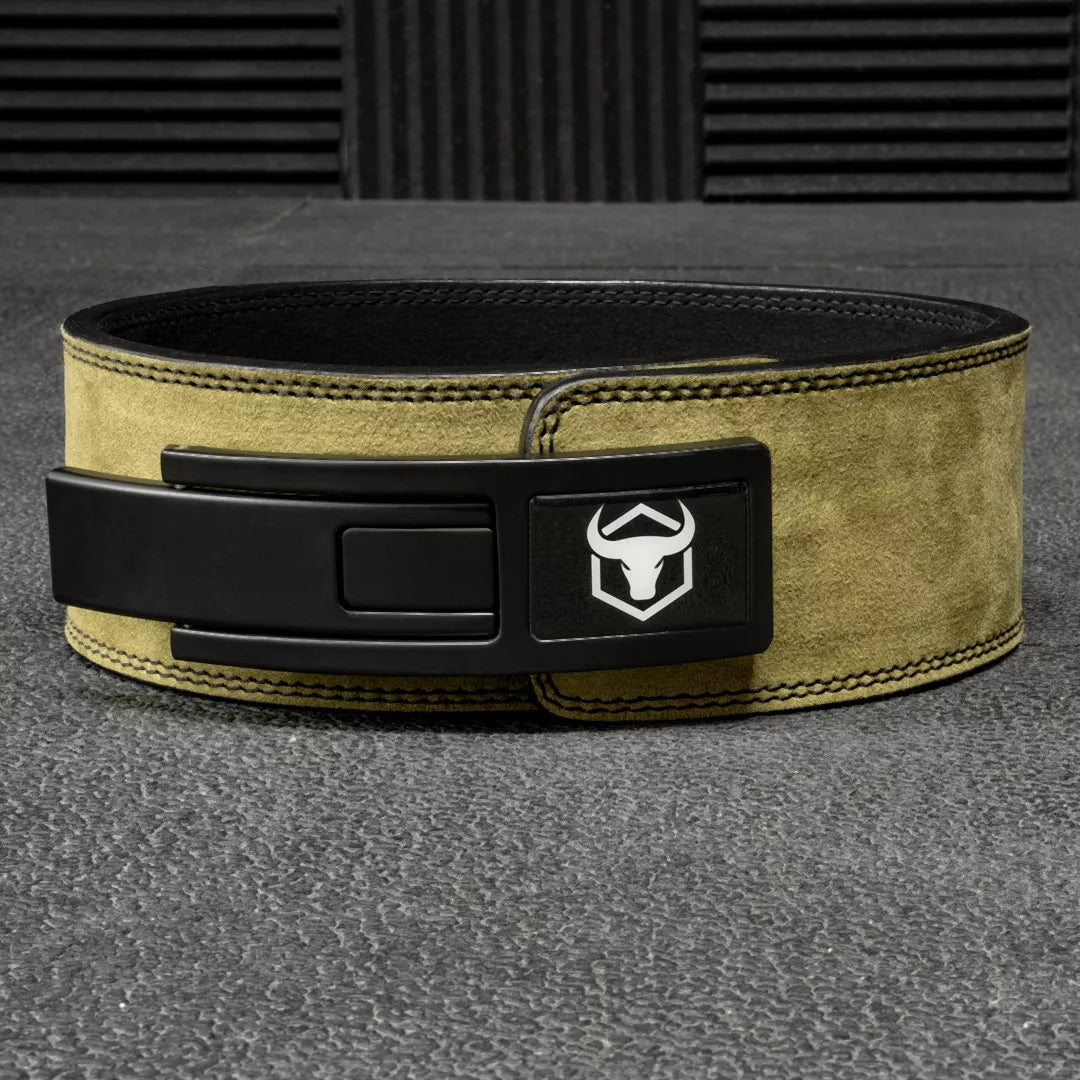 Black leather weightlifting belt