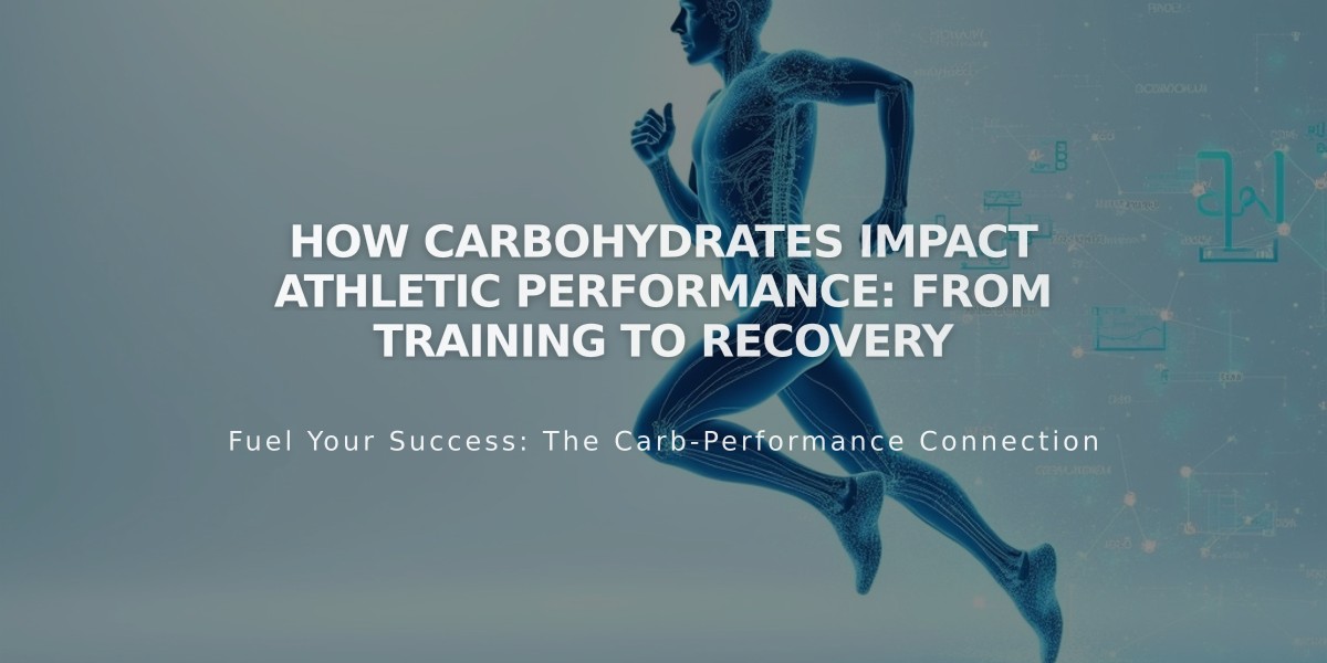 How Carbohydrates Impact Athletic Performance: From Training to Recovery