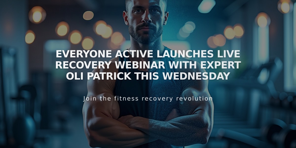 Everyone Active Launches Live Recovery Webinar with Expert Oli Patrick this Wednesday