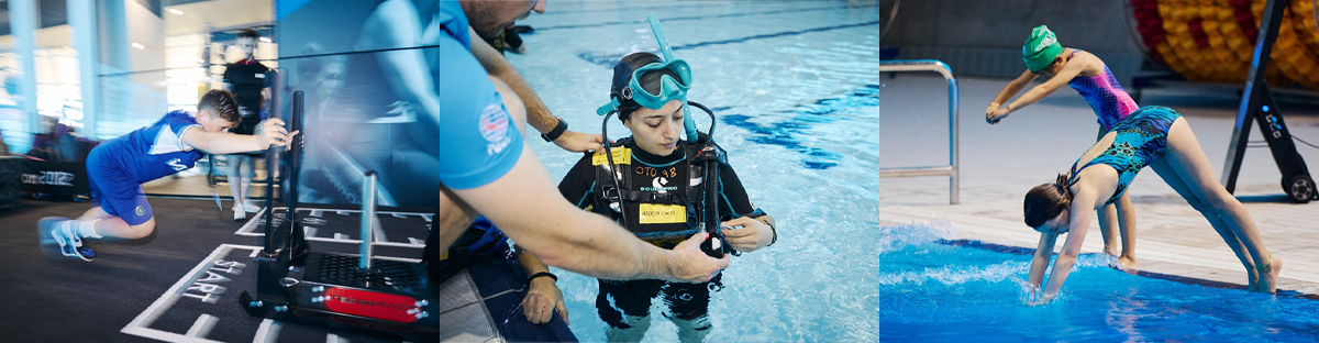 Kids swimming at leisure center