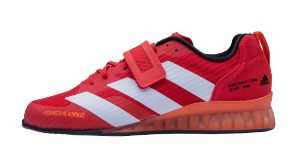 Red Adidas Adipower III side view