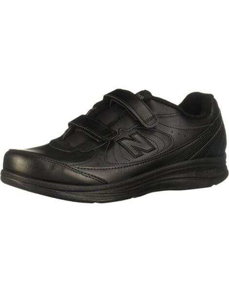 Black New Balance leather hook-and-loop sneaker