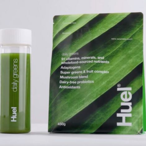 Huel Daily Greens drink and container