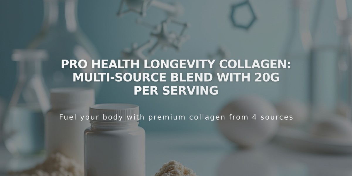 Pro Health Longevity Collagen: Multi-Source Blend with 20g Per Serving