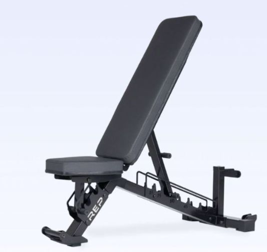 Black adjustable weight bench