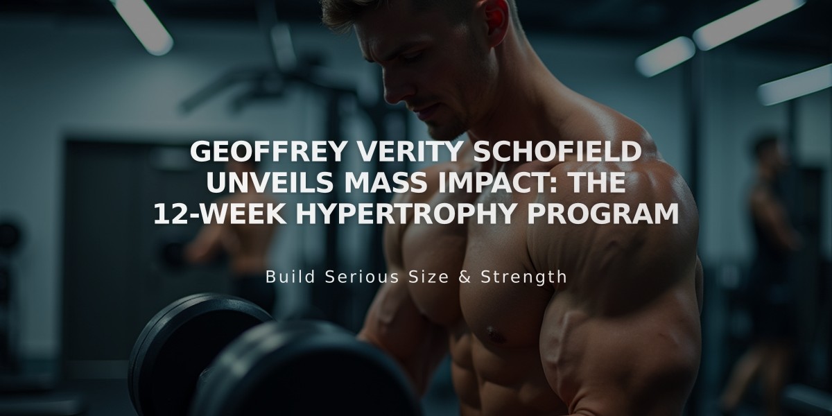 Geoffrey Verity Schofield Unveils MASS IMPACT: The 12-Week Hypertrophy Program