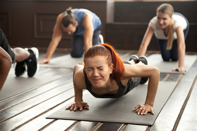 People working out with resistance bands