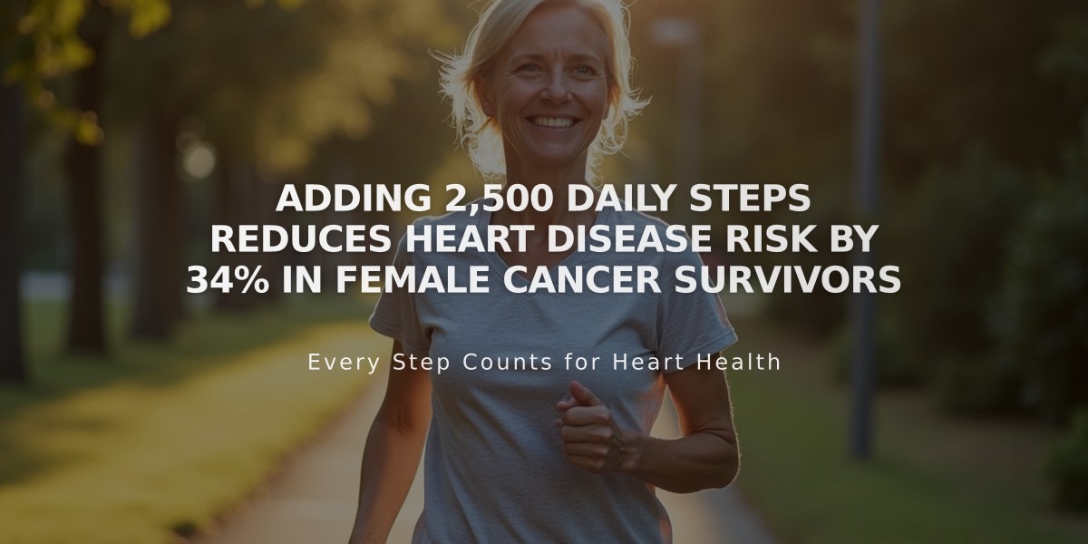 Adding 2,500 Daily Steps Reduces Heart Disease Risk by 34% in Female Cancer Survivors